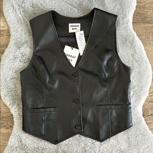 Sunday Best Black Leather Vest